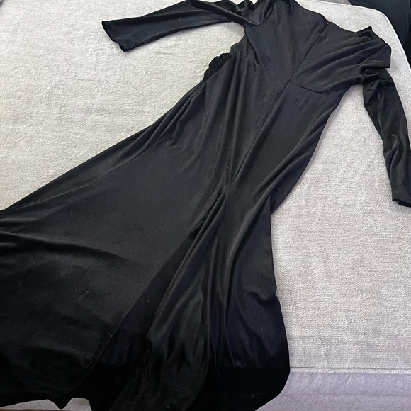 Faeriesty Elegant V Neck Long Sleeve Velvet Silt Dress Size XL FSWD0508LL Prom - Picture 5 of 7